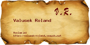 Valusek Roland névjegykártya