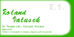 roland valusek business card